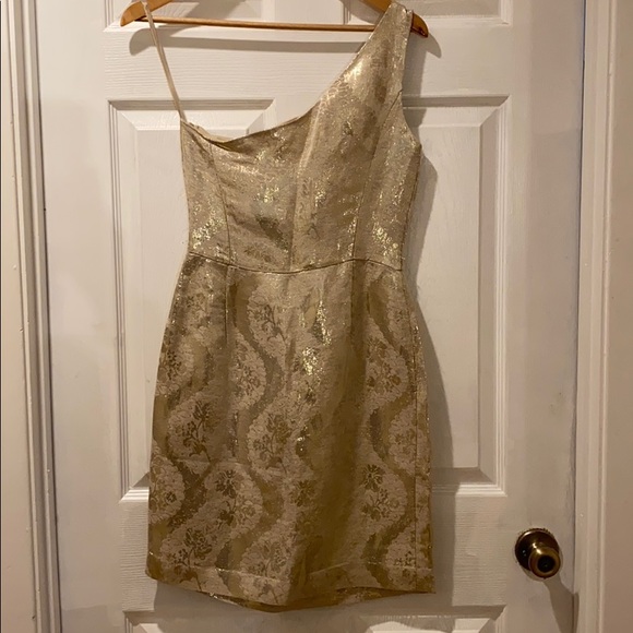 Tory Burch Ardell Ivory Metallic Jacquard linen blend cocktail dress size 0 - Picture 10 of 16